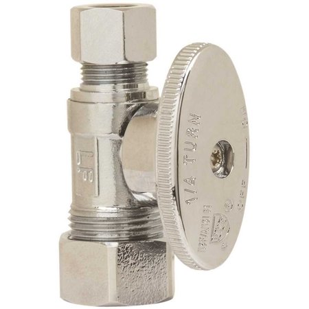 BRASSCRAFT PLUMB SHOP 1/2 in. Nominal Compression x 3/8 in. O.D. Compression 1/4 in. Turn Straight Stop PLB200X P